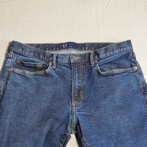 GAP Denim jeans slim fit men's size 34 X 32 ink blue classic style - Picture 2 of 14